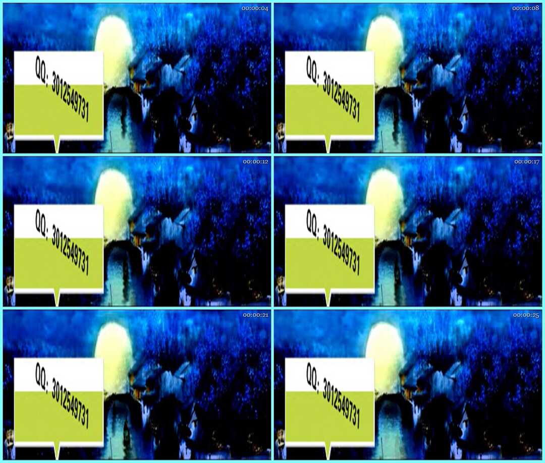 水墨夜景江南水乡梦里月亮月色夜色高清舞台背景led大屏视频素材