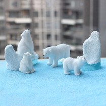 Small Bear Polar Bear Model Glacier Scene Emulation White Bear Micro Reduced Animal Resin Pendulum full RMB19