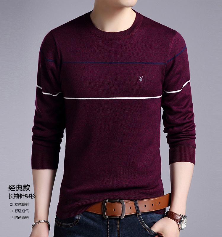 Áo len nam cổ tròn dày đan áo len đáy quần mùa đông Áo len cashmere quần áo ấm cho nam áo len cộng với nhung shop quần áo nam