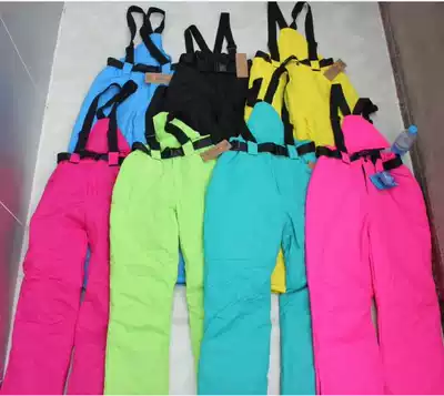 Single double board men's and women's ski pants men's thick waterproof and breathable ski pants women's ski women's charge cotton pants