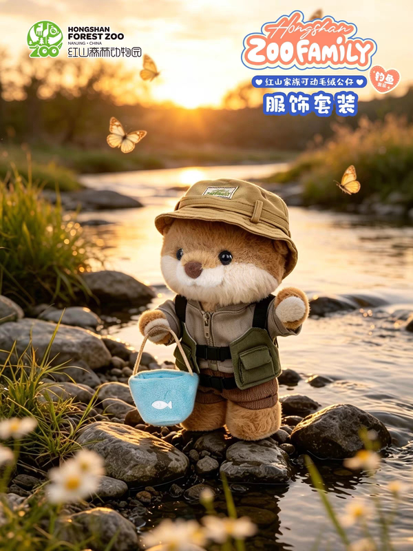Nanjing Hongshan Zoo Family Jointed Plush Toys Otter Koala Tree-Hugging Magnetic Limbs Gift Box