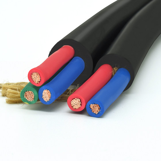 Outdoor copper core wire 3 core cable 2 core 2.5/1.5/4/6/1/10 square national standard household soft sheath wire