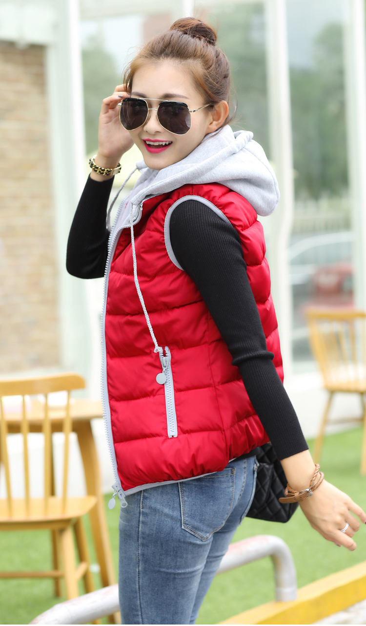 Học sinh nữ trung học cơ sở mùa thu xuống áo vest cotton 12-13-14-15-16 tuổi Cô gái lớn vest áo kiểu nữ đẹp
