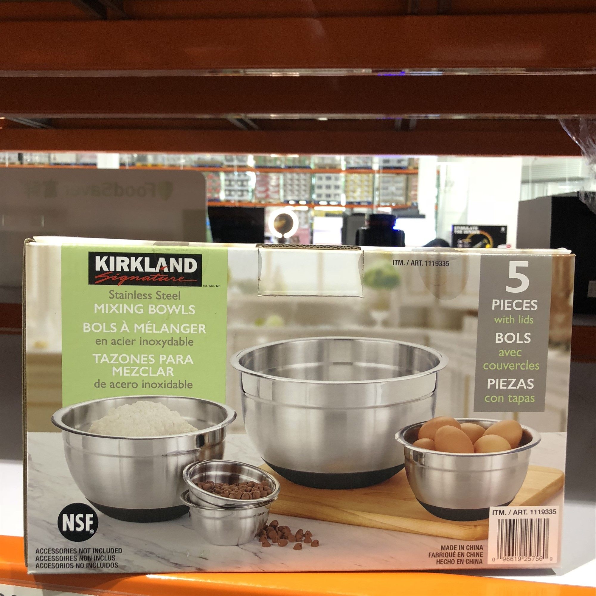 Cokland Kirkland Stainless Steel Conditioning Bowl 5 pieces kitchen Seal cover Bowl Rice Bowl Costco Domestic