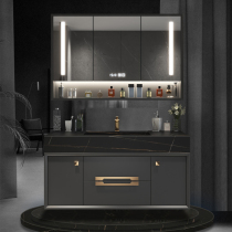 Rock board bathroom cabinet one-body basin hanging wall Oak Sink sink smart solid wood bathroom cabinet combination toilet hanging cabinet