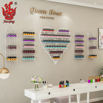 European heart-shaped cosmetics display shelf nail polish shelf iron wall hanging nail salon nail polish rubber shelf