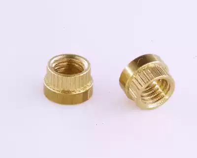 Copper nut Cylindrical step Copper flower mother injection molding hot melt copper nut M4*6 Knurled platen copper nut Honghui