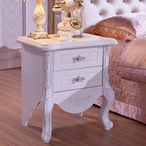 European bedside table French simple mahogany color storage locker bedroom bedside cabinet
