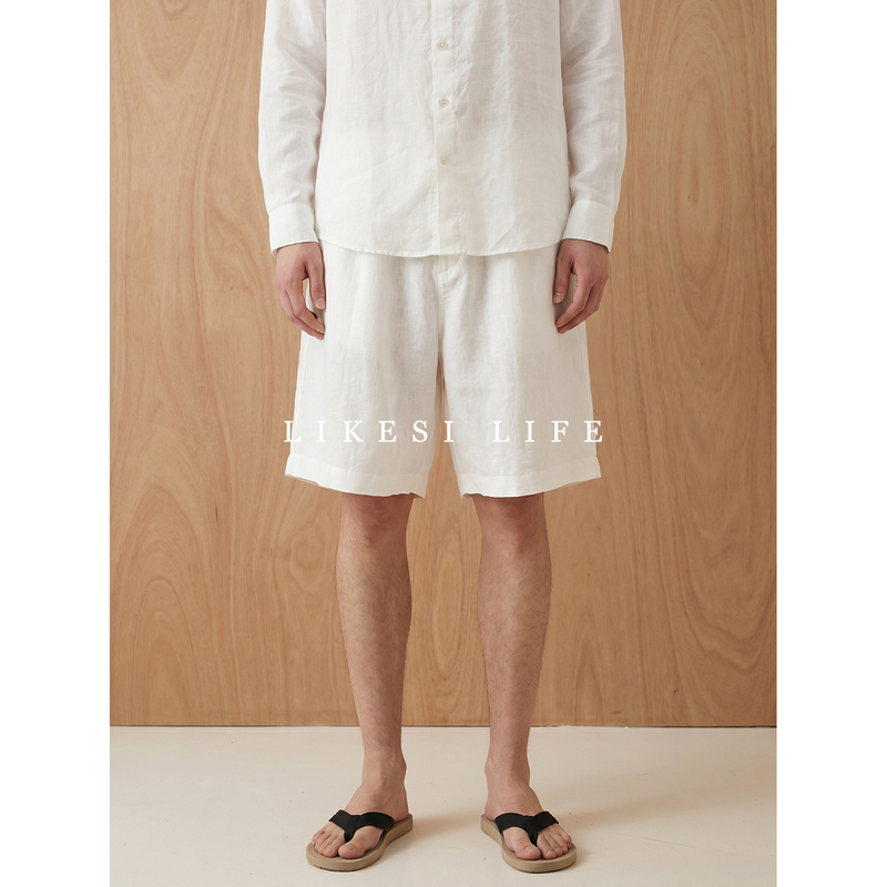 Likesi Men's Imported 100 Fine Hemp Shorts, Summer Old Money Style, Relaxed Commuting Loose Five-Point Shorts Likesi Men's Imported 100 Fine Hemp Shorts, Summer Old Money Style, Relaxed Commuting Loose Five-Point Shorts