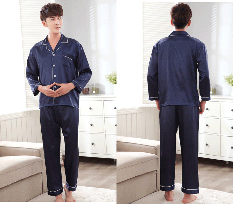 Cặp đôi đồ ngủ nữ mùa xuân và mùa thu băng lụa gợi cảm dài tay nam màu đỏ cưới satin đám cưới lụa nhà bộ quân áo ngủ nam