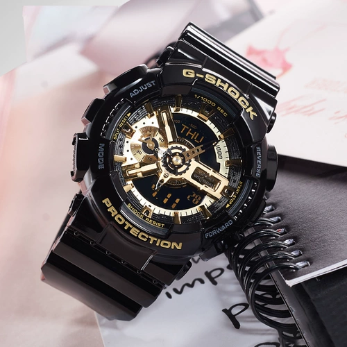Классическое черное золото с ограниченной подарочной коробкой Движение Casio Пара пары GA-110GB-1A-&-BA-10RG-4A