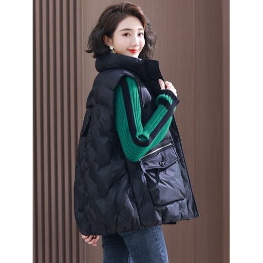 Large size high-end high-end women's 2025 autumn and winter new versatile warm vest vest cotton coat jacket top vest