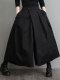 Japan's high-end foreign trade export brand cut label spring and summer wide-leg pants with high waist design pleated A-type nine-point pants skirt