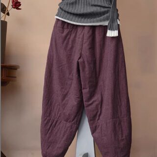 Clearance Sale: Export Surplus, Cut-Label Autumn and Winter Artistic Quilted Long Pants, Harem Pants, Carrot Pants, Thickened Cotton Pants, Lantern Pants