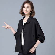 Короткая куртка 大码胖妹妹春秋减龄外套女2023宽松休闲长袖上衣韩版开衫夹克卫衣