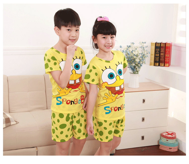 Cha mẹ và con đồ ngủ mùa hè xốp bé ngắn- tay quần short vài bông phụ nữ kích thước lớn phim hoạt hình có thể mặc quần áo bên ngoài bộ nhung dễ thương Hàn Quốc