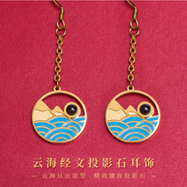 The new great with the rigor of the Buddhist scriptups Literary Trends Personality Single Earrings Earrings Female mens ear buttons Little earrings