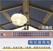 Nanjing photovoltaic solar wireless power skylight honeycomb curtain electric ceiling curtain Glass roof shed Sun room