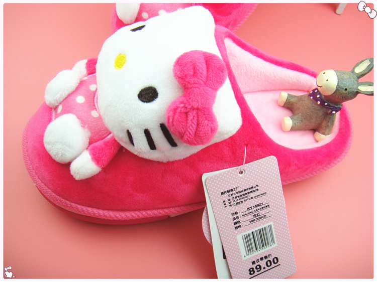 Pantoufles enfants en suède HELLOKITTY pour hiver - semelle caoutchouc antidérapant - Ref 1003554 Image 18