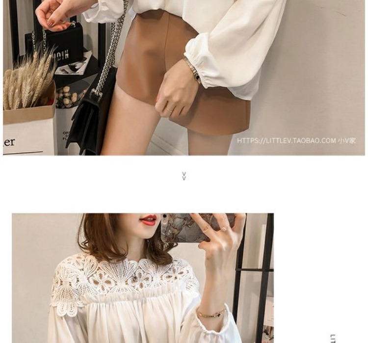 Áo mùa thu 2018 phiên bản Hàn Quốc mới của size lớn chất béo mm ren khâu áo sơ mi gas ngoại nhỏ sơ mi dài tay voan nữ áo sơ mi nữ đẹp