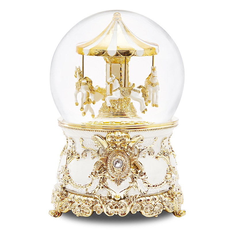 JARLL Crystal Ball Music Box Music Box Music Box Carousel Send Girls Girls Birthday Valentine's Day Gift Snowflakes