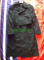 Small land cashmere coat Pine branch green wool coat cashmere coat with belt