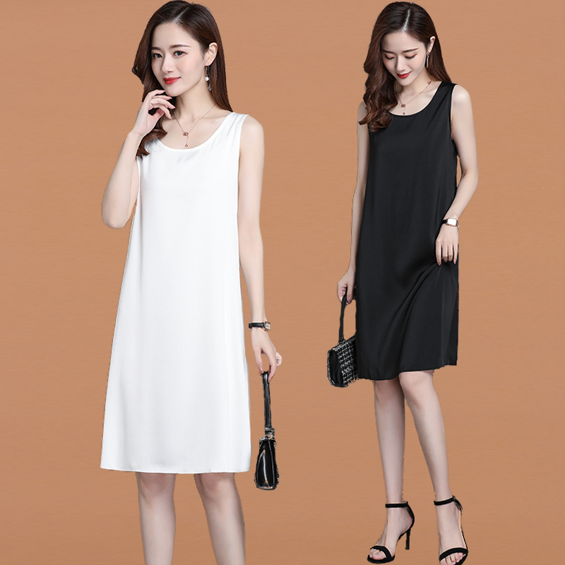 Summer 2026 New Style Mulberry Silk Vest Dress for Women, Medium-Length Plus-Size Silk Slip Dress