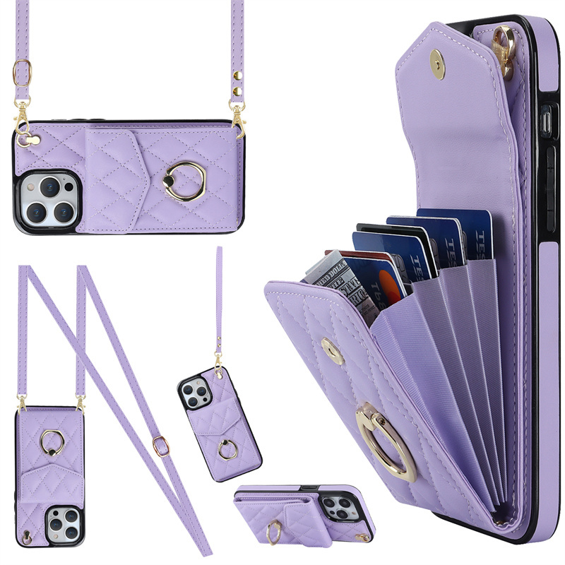 Small Fragrant Style Diamond-Shaped Ring Buckle Stand Suitable for iPhone 14 Pro Max Card Holder Phone Case, 12 Card Slots, Coin Purse, Crossbody Lanyard, Leather Anti-Drop 15Promax Apple 13 Protective Case Small Fragrant Style Diamond-Shaped Ring Buckle Stand Suitable for iPhone 14 Pro Max Card Holder Phone Case, 12 Card Slots, Coin Purse, Crossbody Lanyard, Leather Anti-Drop 15Promax Apple 13 Protective Case