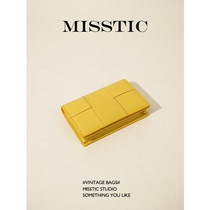 (MT) Sheepskin Custom New Leather Woven Multifunctional Short Wallet Simple Couple Card Holder Business Card Holder