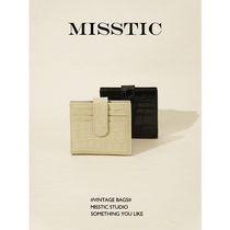 (MT) Cowhide custom retro simple leather short crocodile pattern ultra-thin multi-card coin purse wallet for women