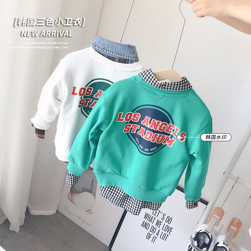 Special price) Korean children 2020 autumn hair ring breathable bump color printed thick cotton T college wind in the wind