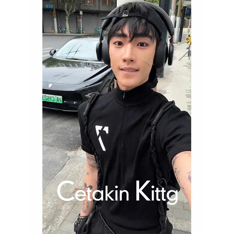 Cetakin Kittg American-Style Half-Zip Quick-Drying Short-Sleeved Men's Summer Sorona Cool Sports T-Shirt Cycling Clothing