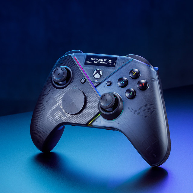 Rog Raikiri Pro Wireless Game Controller with 2-Stage Trigger Key Travel, Oled Display, and Three-Mode Connectivity
