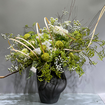 Simulated green plant restaurant hotel lobby floral decoration front desk desktop simulated flower landscape plant flower arrangement ornaments