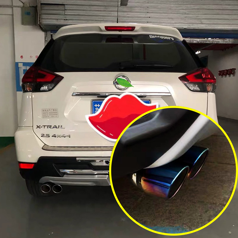 Suitable for 14-20 new X-Trail retrofit tailpipe decoration double out of two exhaust hood hood accessories