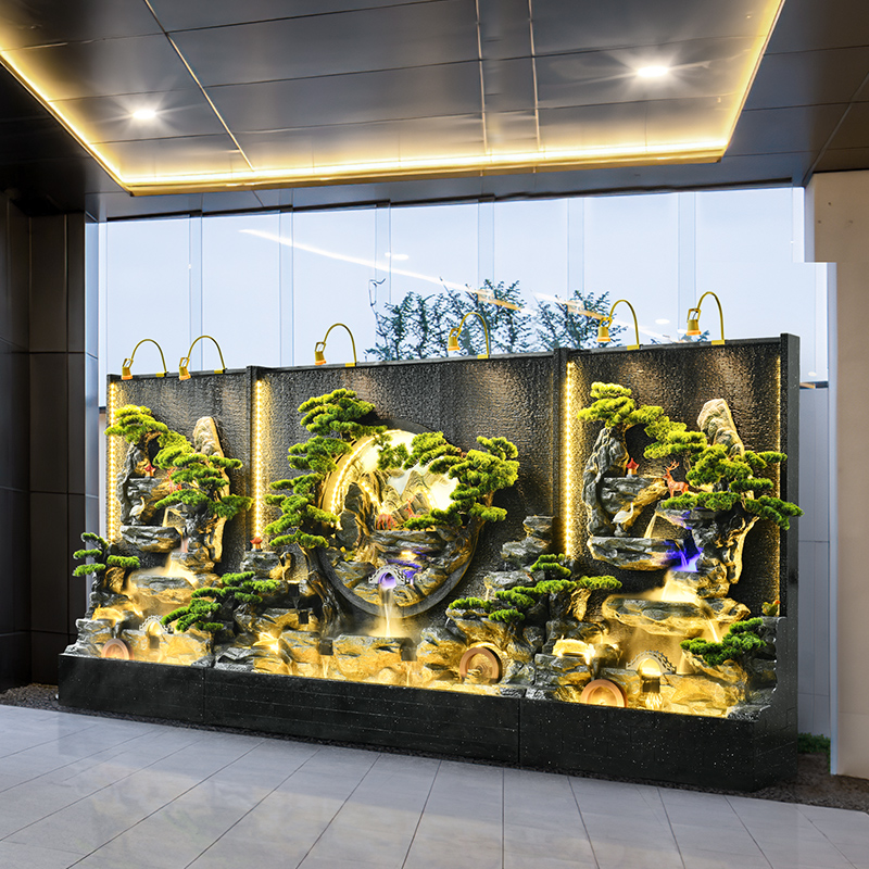 Water Curtain Wall Water Screen Fake Mountain Fountain Outdoor Landscape Garden Courtyard Background Wall Office Fish Pond Pendulum-Taobao