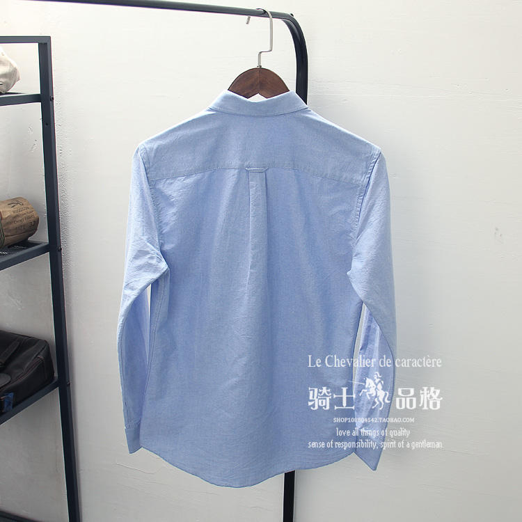 Yu Wenle cotton trắng áo sơ mi nam vải cotton màu xám cơ sở màu xám oxford tay áo dài áo sơ mi nam màu vàng