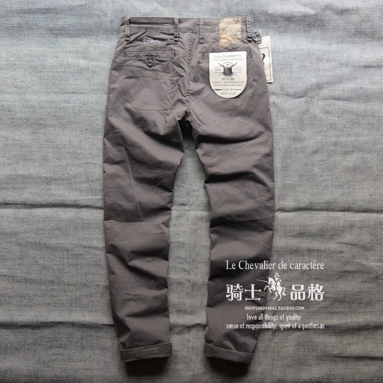 Micro-thun chino dụng cụ quần thường thủy triều nam Ami quần cotton mỏng chân Mỹ mùa thu dày quần jean nam