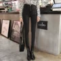 Phiên bản Hàn Quốc của khí chất chic chic eo cao co giãn quần jeans nữ mùa thu và mùa đông mới chân nhỏ bút chì quần chín quần quần jean rách nữ