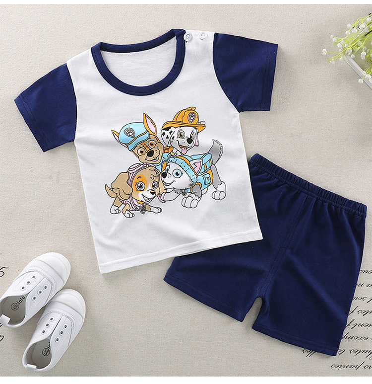 2018 quần áo trẻ em mới cho nam và nữ mùa hè cotton phù hợp với trẻ em tay áo ngắn 0-3-5 tuổi quần áo trẻ em quan ao tre em