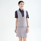 Новая версия деловых костюмов China Merchants Bank для женщин 2024 China Merchants Bank Bank Grey-Purple Vest Work Одежда