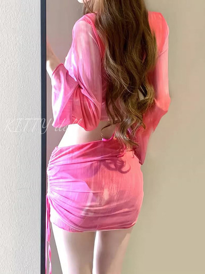 Bikini Two-Piece Swimsuit for Women 2025 New Style, Push-Up for Small and Large Busts, High-End Sexy Pure Desire Beach Girl Set