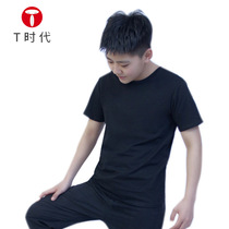 Short Sleeve Thickened Bunch Chest Les Handsome T Woman Short Sleeve Long pure cotton outwear Loose Fashion Vest Flat Chest Underwear T-shirt