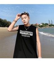 Summer Les handsome t beam chest length outside wearing no-mark hooks underwear thin pure cotton loose beating bottom sports womens vests