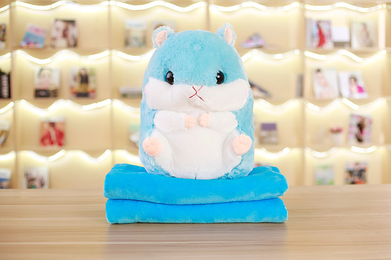 Dễ thương Hamster Gối Chăn Sử dụng kép Sofa Điều hòa Chăn Búp bê Đồ chơi sang trọng Gửi Cô gái Quà tặng Sinh nhật Búp bê - Đồ chơi mềm đồ chơi cho bé sơ sinh