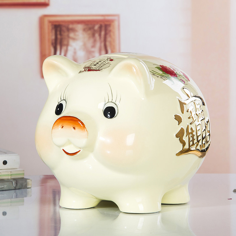 Modern creative ceramic decoration home decoration lucky pig piggy bank decoration decoration
