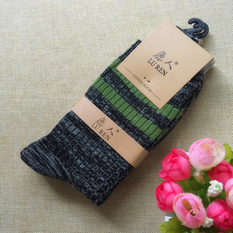 Vớ hươu nam mùa thu và mùa đông dày cotton vớ nam ống vớ retro tre cotton vớ nam ấm vớ đầy đủ 10 đôi tất cotton nam đẹp