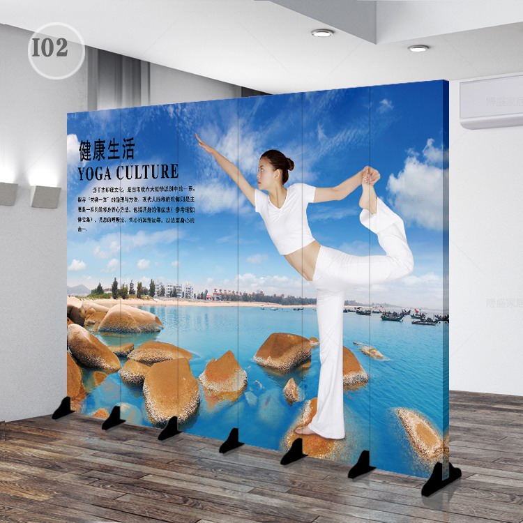 Phòng tập yoga dành riêng cho phòng tập nhảy màn hình gấp màn hình gấp vải màn hình với ròng rọc có thể đẩy và kéo phân vùng gấp - Màn hình / Cửa sổ vach ngan go
