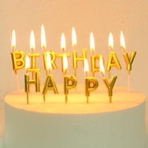 Set Golden Happy Birthday Candle Nouveau Riche Gold Letter Candle Birthday cake decoration dress up gilded candle