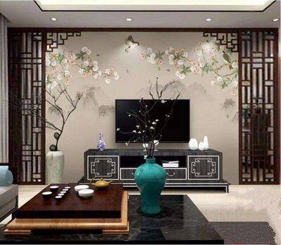 Dongyang wood carving background wall custom-made antique screen ceiling partition solid wood lattice Chinese style decoration door and window corner flower
